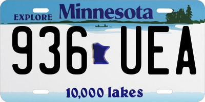 MN license plate 936UEA