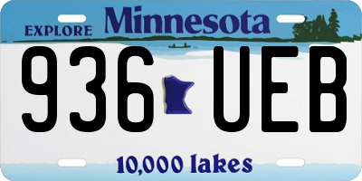MN license plate 936UEB