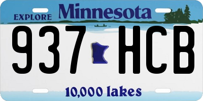 MN license plate 937HCB