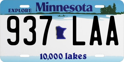 MN license plate 937LAA