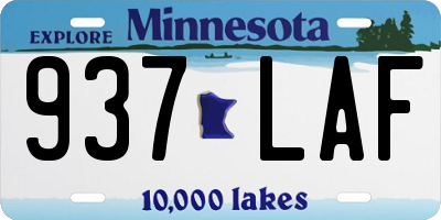 MN license plate 937LAF