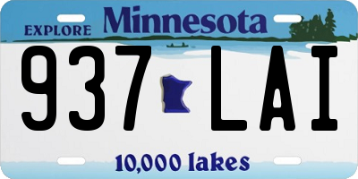 MN license plate 937LAI