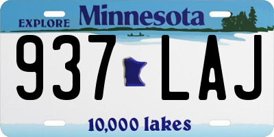 MN license plate 937LAJ