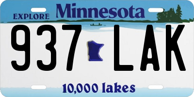 MN license plate 937LAK