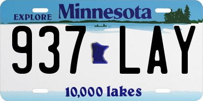 MN license plate 937LAY