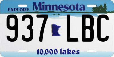 MN license plate 937LBC