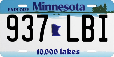 MN license plate 937LBI