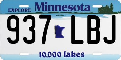 MN license plate 937LBJ