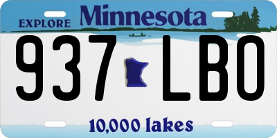 MN license plate 937LBO