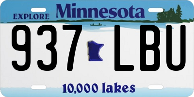 MN license plate 937LBU