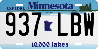MN license plate 937LBW