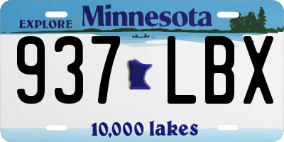 MN license plate 937LBX