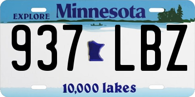 MN license plate 937LBZ