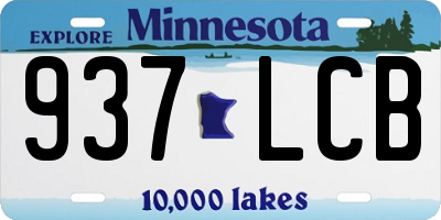 MN license plate 937LCB