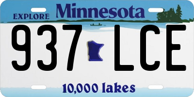 MN license plate 937LCE