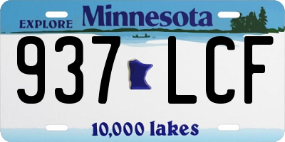 MN license plate 937LCF