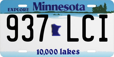 MN license plate 937LCI