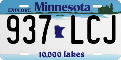 MN license plate 937LCJ