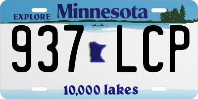 MN license plate 937LCP