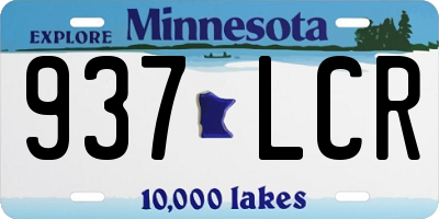 MN license plate 937LCR