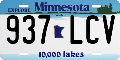 MN license plate 937LCV
