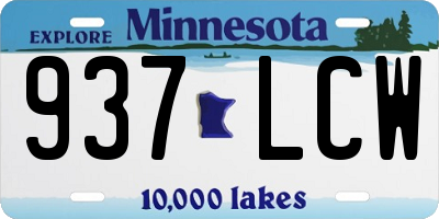 MN license plate 937LCW