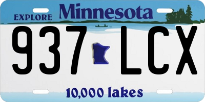 MN license plate 937LCX