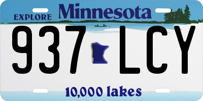 MN license plate 937LCY