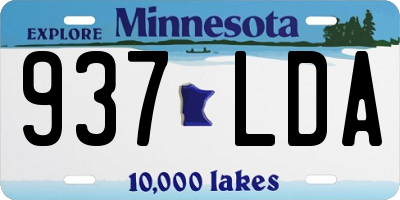 MN license plate 937LDA