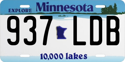 MN license plate 937LDB