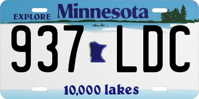 MN license plate 937LDC