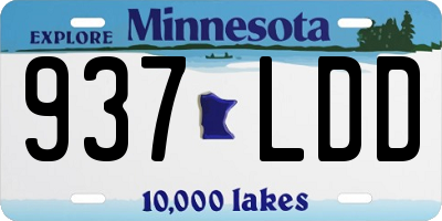 MN license plate 937LDD