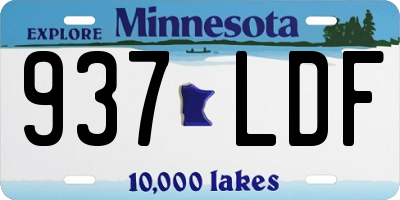MN license plate 937LDF