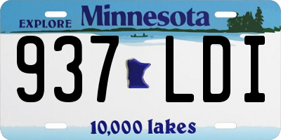 MN license plate 937LDI