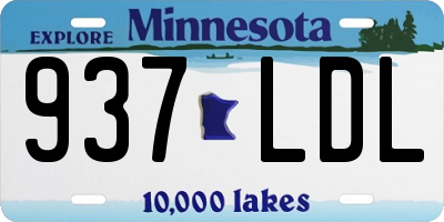 MN license plate 937LDL