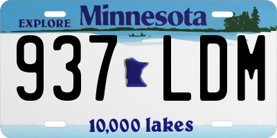 MN license plate 937LDM