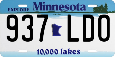 MN license plate 937LDO