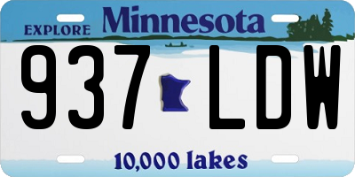 MN license plate 937LDW