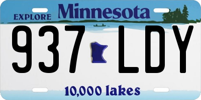 MN license plate 937LDY