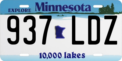 MN license plate 937LDZ