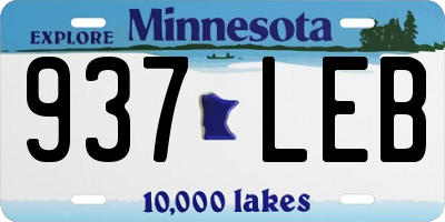 MN license plate 937LEB