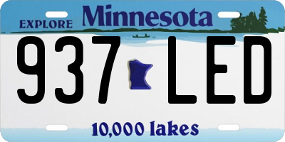 MN license plate 937LED