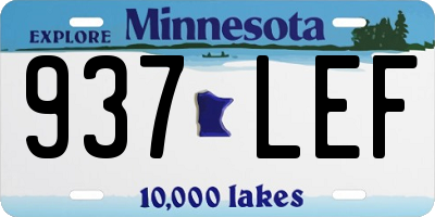 MN license plate 937LEF