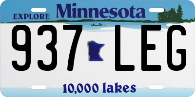 MN license plate 937LEG