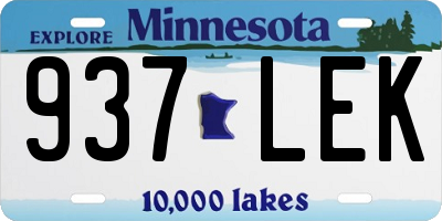 MN license plate 937LEK