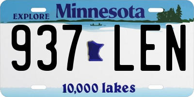 MN license plate 937LEN