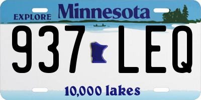 MN license plate 937LEQ