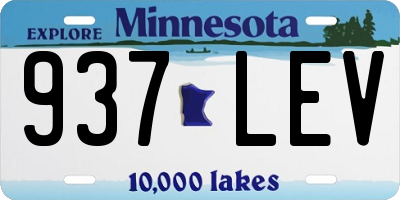 MN license plate 937LEV