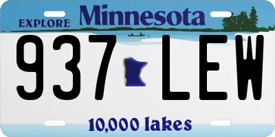 MN license plate 937LEW