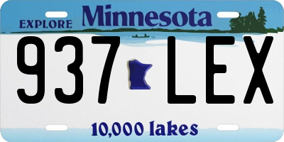 MN license plate 937LEX
